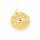 Strassanhänger mit Augen- Motiv aus Messing 23 mm mit 18K Goldbeschichtung
