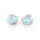 handgemachte Lampwork-Perlen 17 mm in Hellblau mit fliederfarbenen Blüten 2 Stück