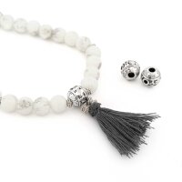 Guru-Perlen mit T-Bohrung in antik Silberfarben 10 mm 4 Stück