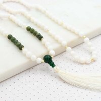 zweiteilige Guru-Perle aus natürlicher Jade mit T-Bohrung in Dunkelgrün 10 mm 1 Set