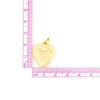Medaillon als Herz aus 316 Edelstahl mit 18K Goldbeschichtung 22 mm