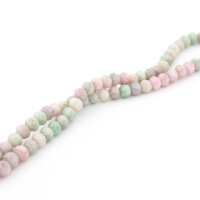 Glasschliffperlen als Rondelle in Grün-Rosa Farbtönen 4 x3 mm 1 Strang mit ca. 120 Perlen