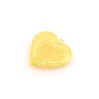 Herzmedaillon aus Messing 29 mm mit 18K Goldbeschichtung