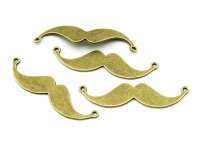 6 Verbinder Moustache Bart vintage Bronze