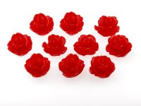 10 rote Rosen als Cabochon, 10 mm