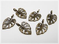 6 durchbrochene Blätter in vintage Bronze