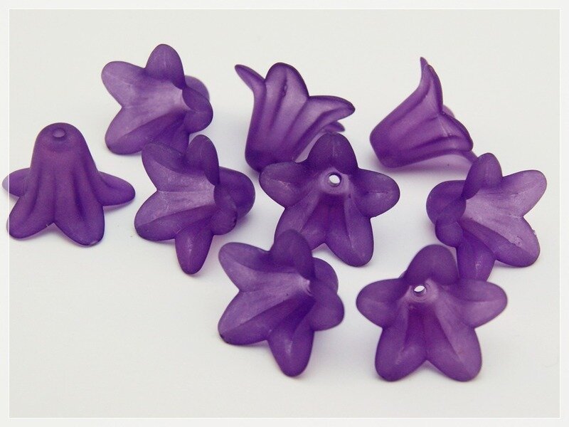 10 Blüten in violett gefrostet, 18 mm