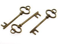 8 lange Schlüssel in vintage Bronze, 40 mm