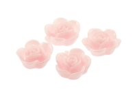 4 Cabochons Rose in zart rosa, 15 mm