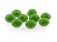 10 Glasschliffperlen in grün, 10 mm