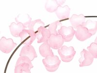 20 florale, transparente Acryl Perlkappen in rosa
