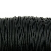 10 m Polyesterkordel gewachst in schwarz, 1 mm