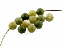 Perlen natürliche Jade olivefarben 8 mm 20 Stück