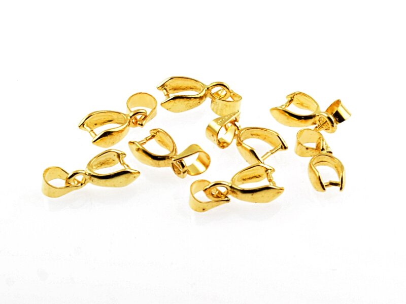 10 Collierschlaufen in goldfarben, 10 mm