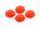 4 Cabochons Blume in neon orange, 15 mm