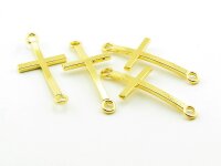 3 Verbinder als Kreuz in goldfarben, 43 mm