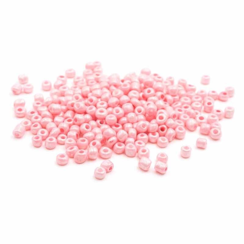 300 Rocailles Perlen in rosa, 4 mm