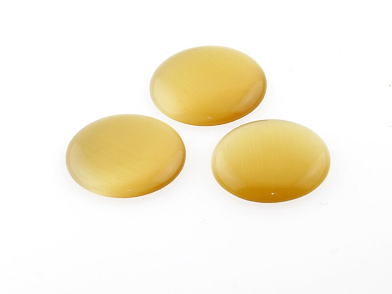 4 Cabochons Cateye Glas in sand, 20 mm