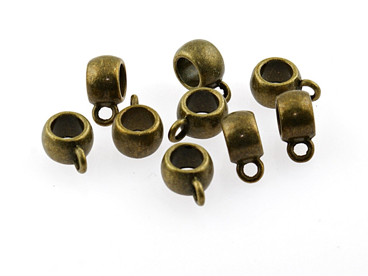 50 Biegeringe in antik Bronze 6 mm Messing