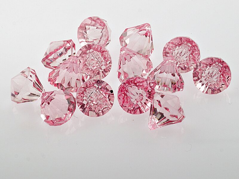 20 Diamanten aus acryl in rosa, 16 mm