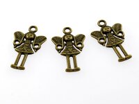 6 kleine Engel/ Elfen in antik Bronze