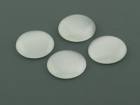 4 Cabochons Cateye Glas in weiß, 18 mm
