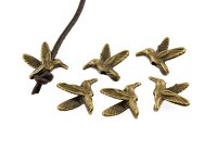 10 Vögel in 3D als Perle in vintage Bronze