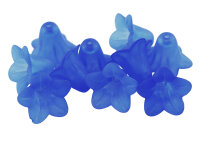10 Blüte 18 mm blau gefrostet Vintage