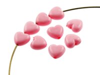 20 Acrylperlen als Herz in rosa, 11 mm