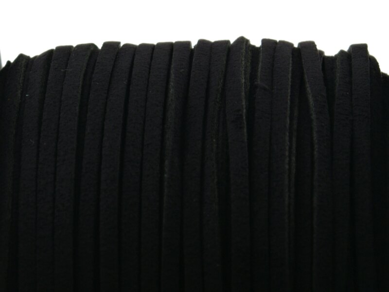 4 m Band aus Wildlederimitat in schwarz, 3 mm breit