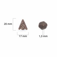  filigrane Perlkappen in antik Bronze 10 Stück