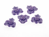4 Cabochon als Blüte in lila