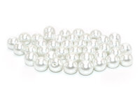 40 Glaswachsperlen in weiß, 10 mm