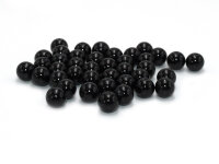 40 Glaswachsperlen in schwarz, 8 mm