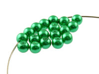 40 Glaswachsperlen in grün, 8 mm