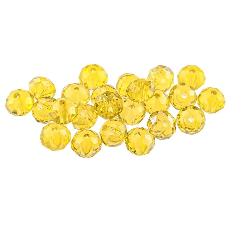 20 Glasschliffperlen in gelb, 8 mm