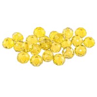 20 Glasschliffperlen in gelb, 8 mm