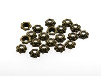 40 kleine Perlkappen in antik Bronze, 5 mm