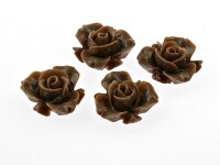 4 Cabochons als Rose in braun