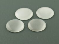 4 Cabochons Cateye Glas in weiß, 20 mm