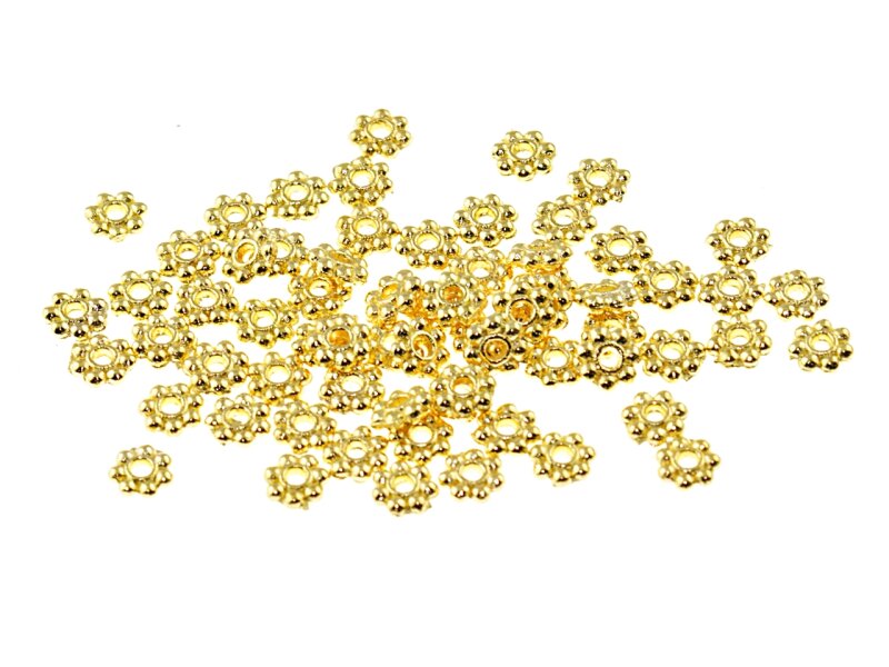 100 Zwischenperlen "kleine Kugeln" in goldfarben