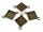 6 quadratische Fassungen für 15 mm Cabochons in antik Bronze