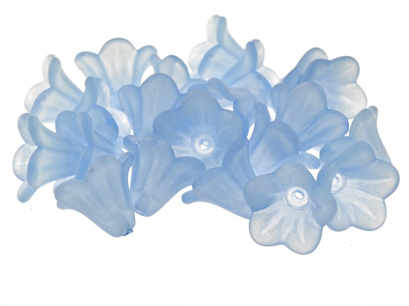 20 Blüten in blau gefrostet, 14 mm