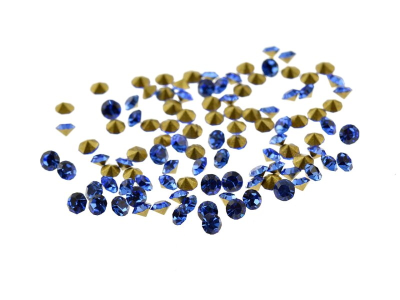 100 Strasssteine in royalblau, 2 mm