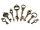 Set PAULINE Anhängerset mit 8 unterschiedlichen Schlüsseln in antik Bronze