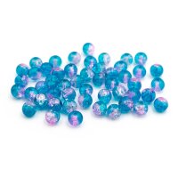 Pack Von 20 Perlen Krakelee aus Glas 10mm Blau Aquamarin 