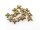 30 kleine Perlkappen in Blätterform in antik goldfarben, 5,5 mm