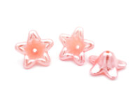 10 kleine Acrylblüten im perlmuttdesign in rosa, 10 mm