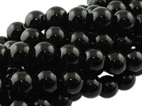 20 Glasperlen in schwarz, 12 mm