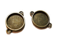 3 Fassungen in antik Bronze für 16 mm Klebeperlen